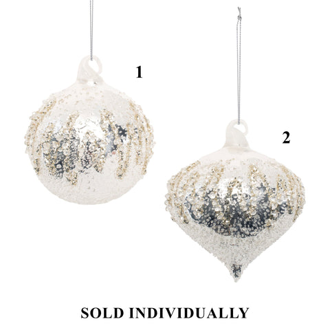 Glass Ornament, 4.5" (2 styles - sold individually)