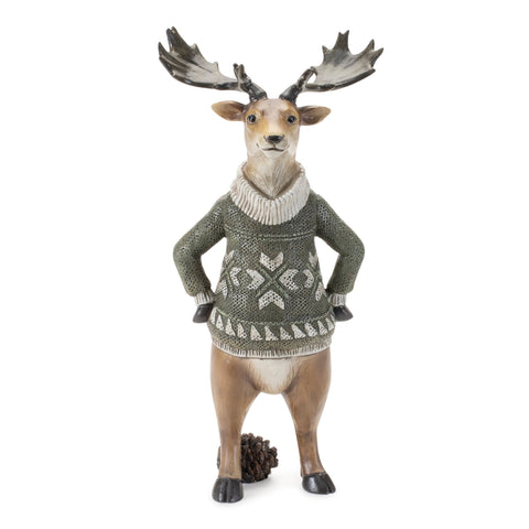 Fox/Moose/Squirrel w/Sweater Figurine, 10 - 12" (3 styles - sold individually)