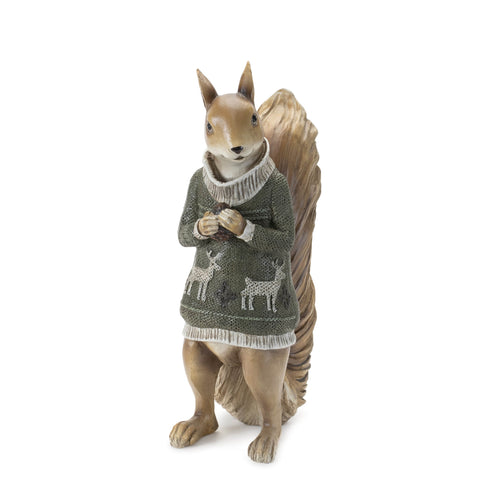 Fox/Moose/Squirrel w/Sweater Figurine, 10 - 12" (3 styles - sold individually)