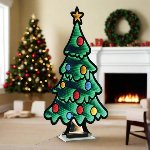 Tree w/Ornament Infinity Light 47"H Acrylic w/UL Plug