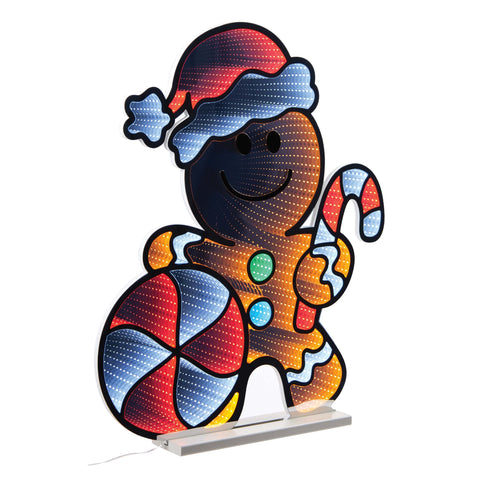 Gingerbread Man Infinity Light 29.5"H Acrylic w/UL Plug