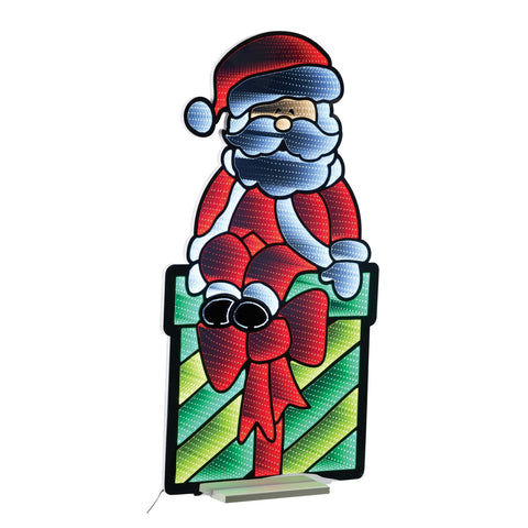 Santa on Package Infinity Light 47"H Acrylic w/UL Plug