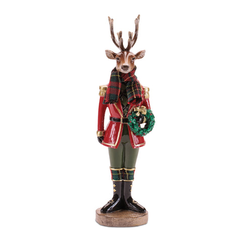 Resin/Fabric Deer Soldier Figurine, 10.75" (2 styles - sold individually)