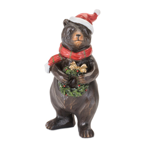 Resin Holiday Bear Figurine, 5 - 6.5" (3 styles - sold individually)