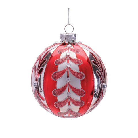 Red Glass Ornament, 4 - 5" (2 styles - sold individually)