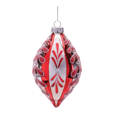 Red Glass Ornament, 4 - 5" (2 styles - sold individually)
