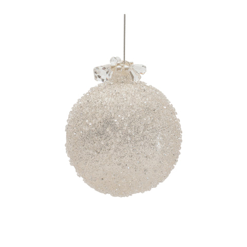 White Glass Ornament, 5 - 7" (2 styles - sold individually)