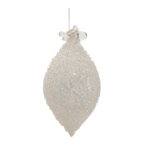 White Glass Ornament, 5 - 7" (2 styles - sold individually)