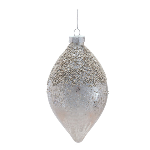 Glass Pearl Ornament, 4" - 4.5" (3 styles - sold individually)