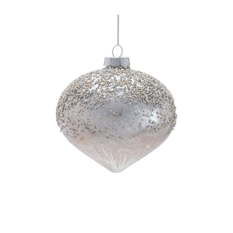 Glass Pearl Ornament, 4" - 4.5" (3 styles - sold individually)
