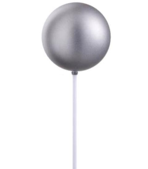 4"D X 12"L Silver Metallic Ball Ornament Pick