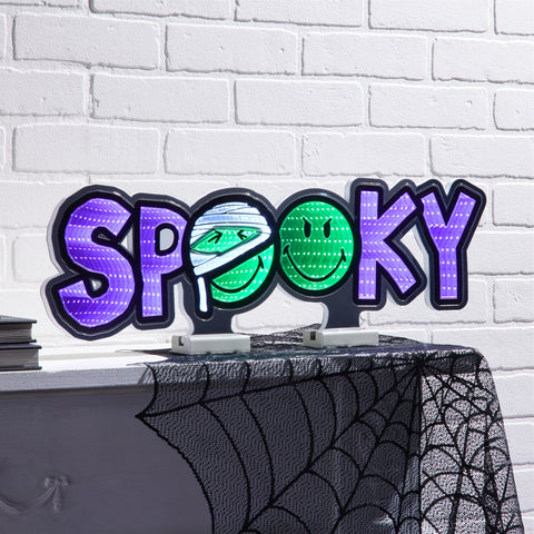 SmileyWorld SPOOKY Infinity Light, Acrylic w/UL Plug, 24 x 8"