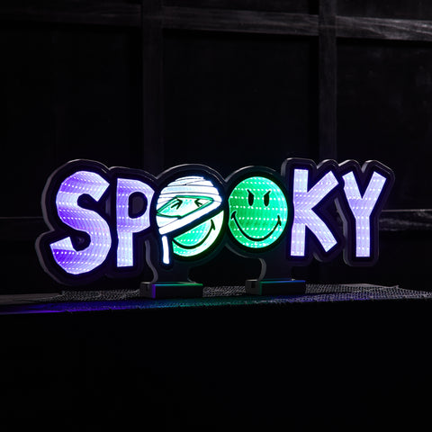 SmileyWorld SPOOKY Infinity Light, Acrylic w/UL Plug, 24 x 8"
