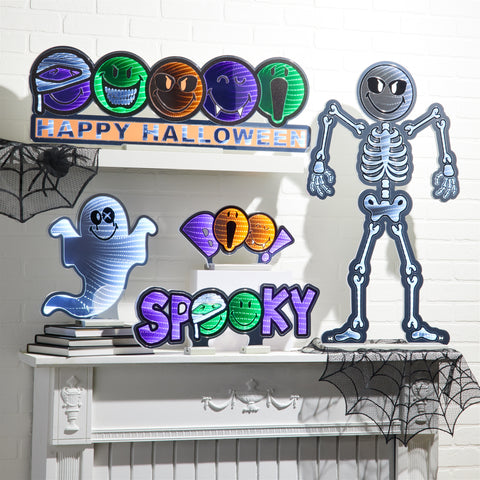 SmileyWorld Skeleton Infinity Light, Acrylic w/UL Plug, 37"