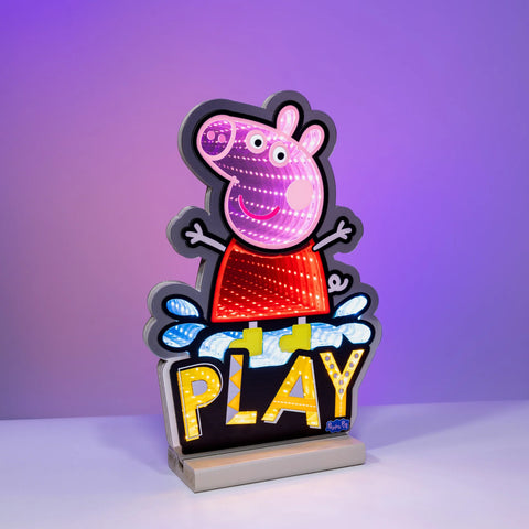 Hasbro Peppa Pig Splash w/Boots Infinity Light, Acrylic, W/ UL Plug, 12"
