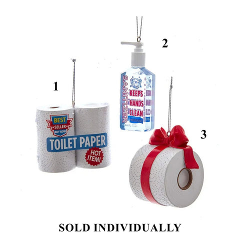Hand Sanitizer and Toilet Paper Ornaments (3 styles - sold individually)