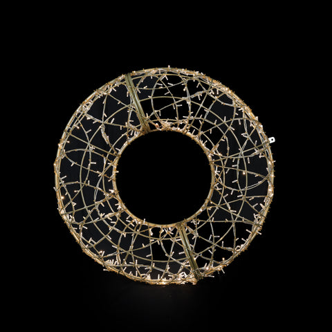 Lighted Oro Wreath, Warm White, 5 Foot