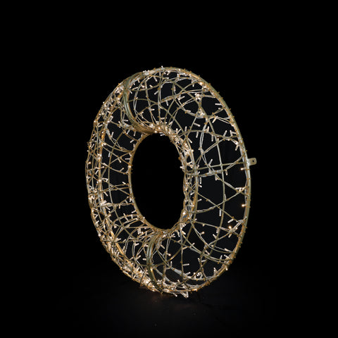 Lighted Oro Wreath, Warm White, 5 Foot