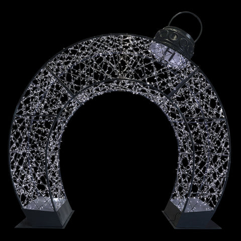 Large Ornament Gate Gunmetal, LED Lit (Cold White), 12'6"