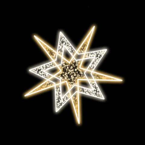 Large 2D Star 3, LED Lit, 4'11"