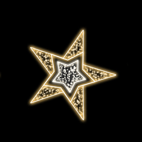 Large 2D Star 4, LED Lit, 3'11"