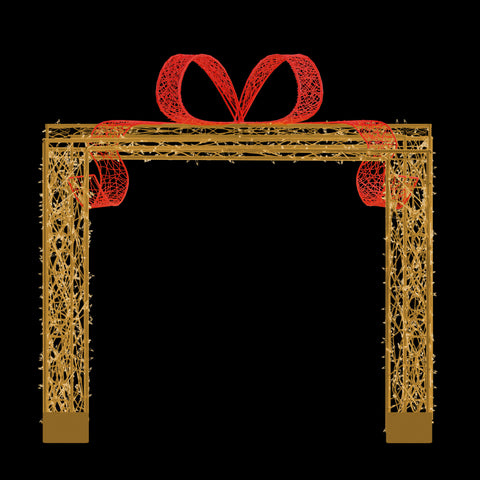 Weavering Gift Archway, LED Lit (Red/Gold), 10'11"