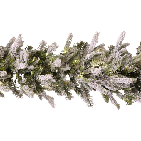 Tyrol Pine Flocked Garland, (9"D/14'L)