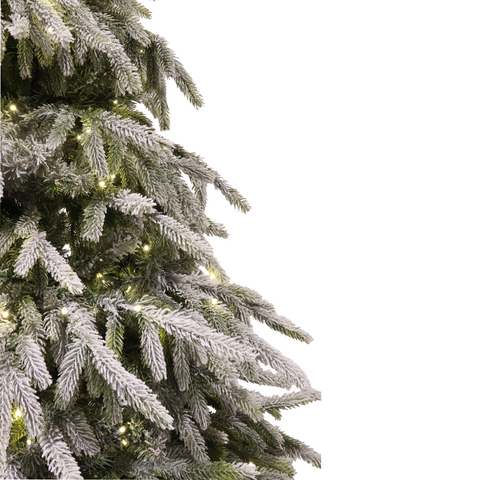 Flocked Tyrol Pine Tree, LED Lit, 6.5'
