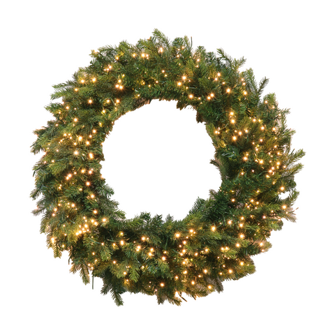 Aspen Pine Wreath w/Firecracker Lights, 36"
