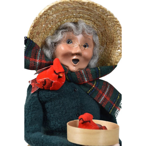 Cardinal Mrs Claus Caroler Figurine, 13"