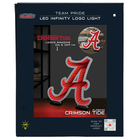 Alabama Crimson Tide LED Infinity Logo Light, Acrylic, w/UL Plug, 13.5"
