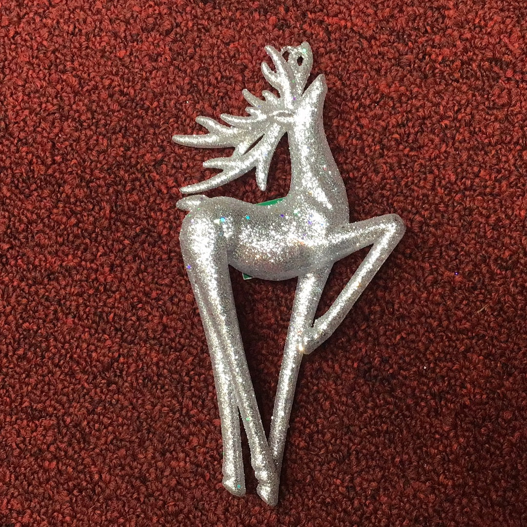 Silver Glitter Reindeer Christmas In America 4235