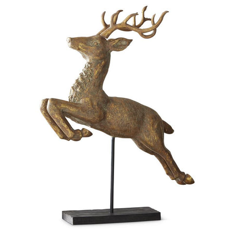 35" Gold Flying Reindeer