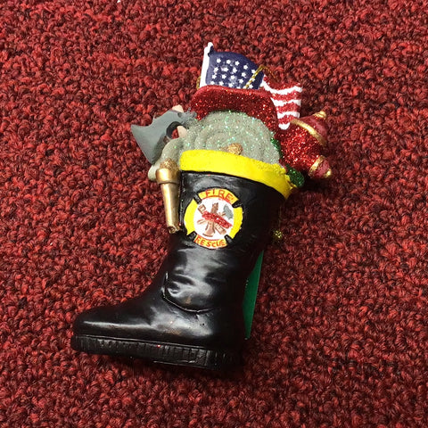 Fire Rescue Boot Ornament