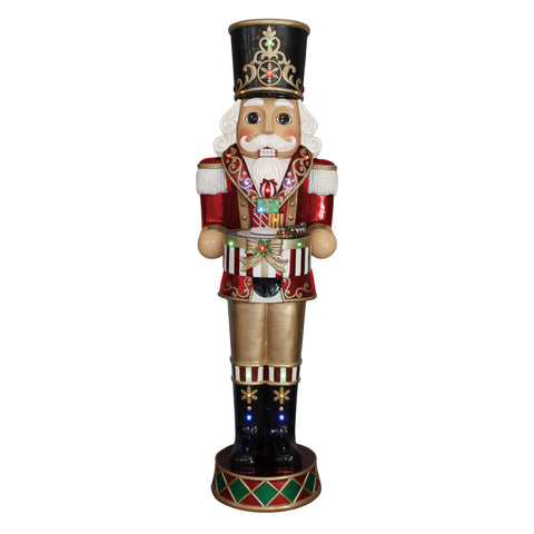 Large Nutcracker w/Music Box Figure, With LED Lights, 58" (Red)