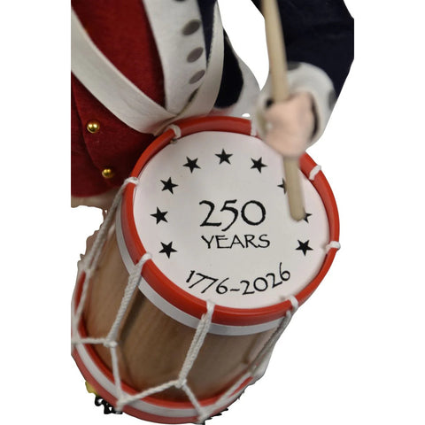 Revolutionary Drummer 1776 Caroler Figurine, 13"