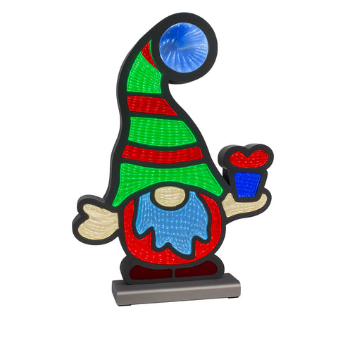 Gnome W/Present Infinity Light, Acrylic w/UL Plug, 16"