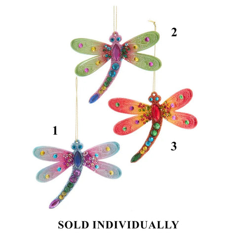 Colorful Dragonfly Ornaments, 3" (3 styles - sold individually)