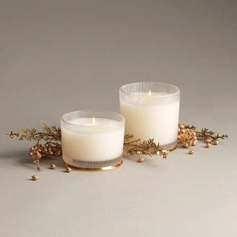Frasier Fir Gilded Frosted Wood Grain Candle, 9 oz (Medium)
