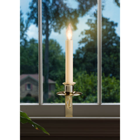 Cambridge Bracket Brass Cool Burn Bulb Candle, Steady Burning, 12" (Set of 4)