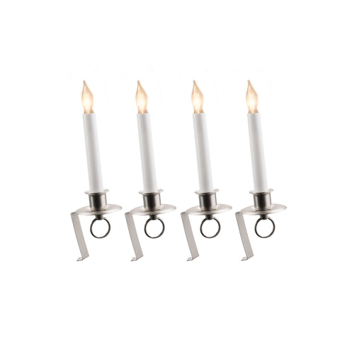 Cambridge Bracket Pewter LED Bulb Candle W/ Sensor, 12" (Set of 4)