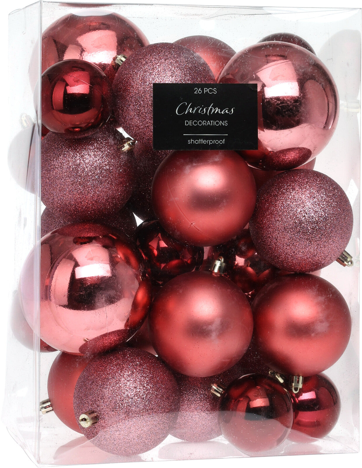 Set of 26 Pink Christmas Ornaments