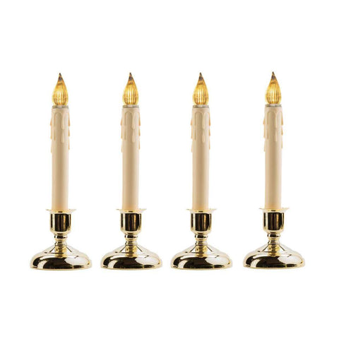 Cape Cod Brass LED Bulb Candle W/ Timer, 9" (Set of 4)