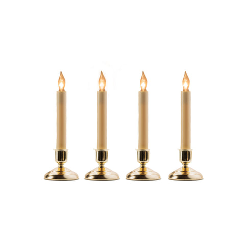 Cape Cod Brass Cool Burn Bulb Candle, Steady Burning, 9" (Set of 4)