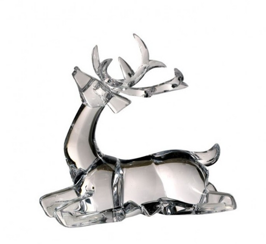 8" Clear Acrylic Lying Deer