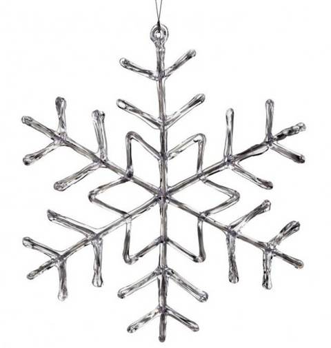 12" Clear Snowflake Ornament