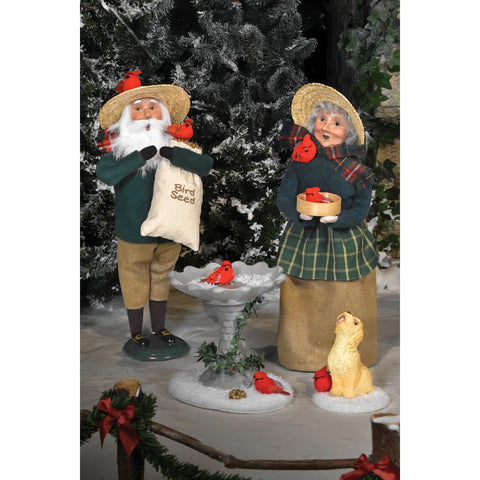 Cardinal Santa Caroler Figurine, 13"