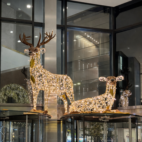 Giant Lady Deer Figure, LED Lit w/Fiberglass, 153"