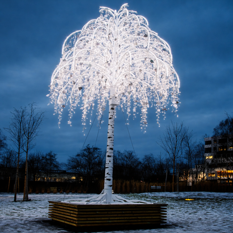 Illuminated Weeping Birch Tree, LED Lit (Cool White)