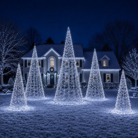 Lighted Cone Struct, Cool White, 12 ft. (370CM)